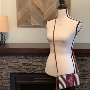 Large Embroidered Wristlet with Purse Strap